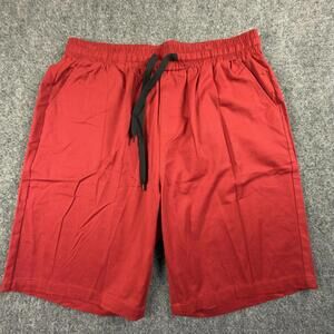Coofandy Men's Red Casual Shorts‎ with Elastic Waistband and Drawstring #1635